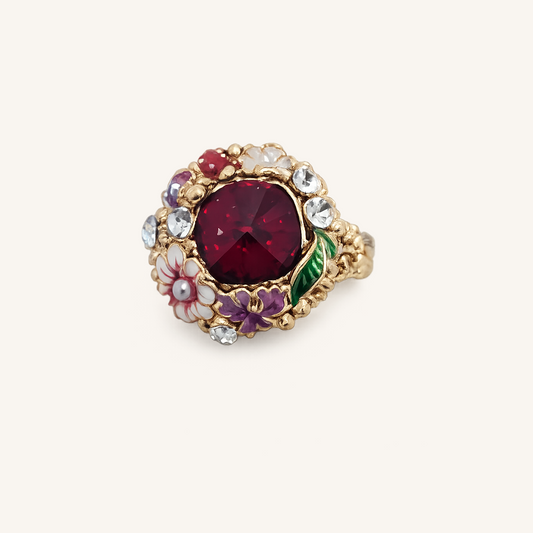 Ruby & Crystal Vintage Crest