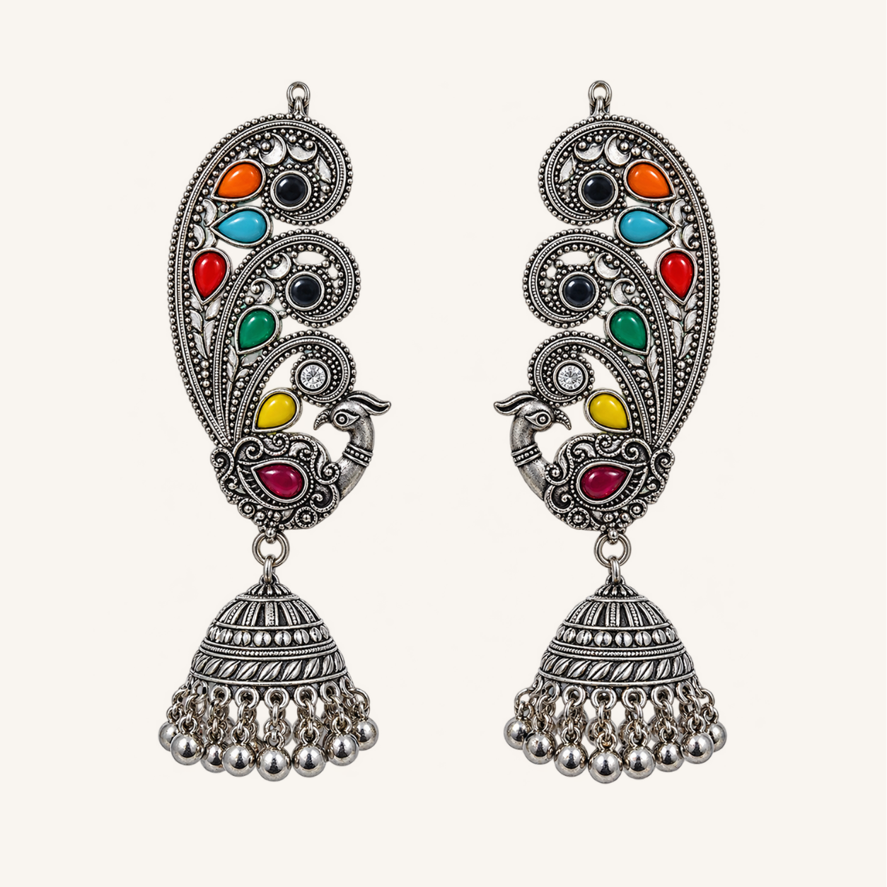 Royal Multicolor Statement Earrings