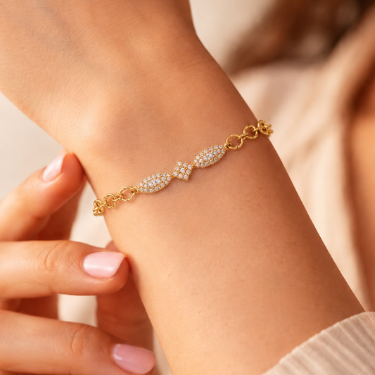 Infinity Spark Pavé Gold Bracelet