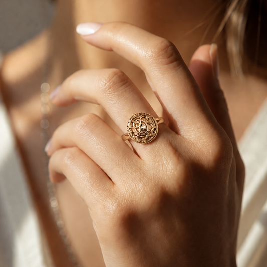 Rose Gold Floral Diamond