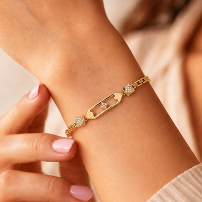 Geometric Luxe Gold Bracelet