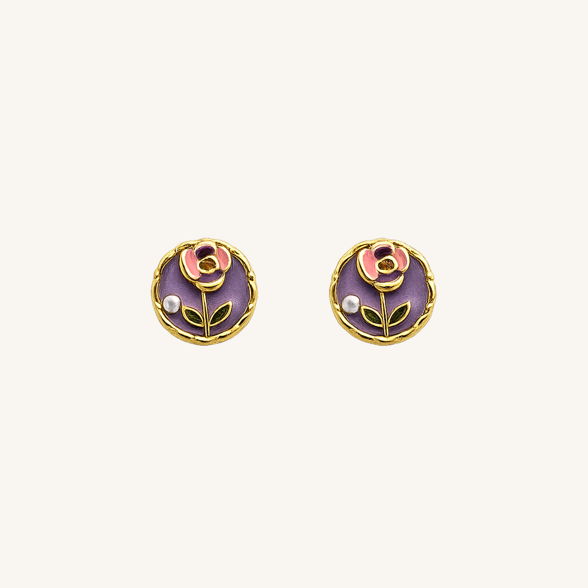 Aurelia Amethyst Blossom & Pearl Stud