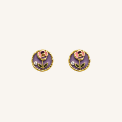 Aurelia Amethyst Blossom & Pearl Stud