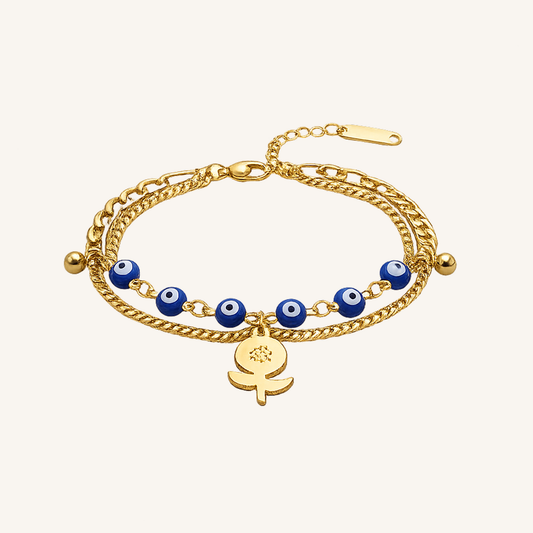 Evil Eye Charm & Layered Link