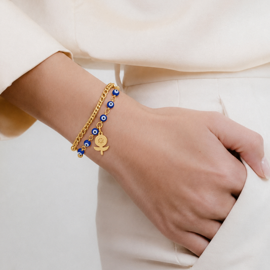 Evil Eye Charm & Layered Link