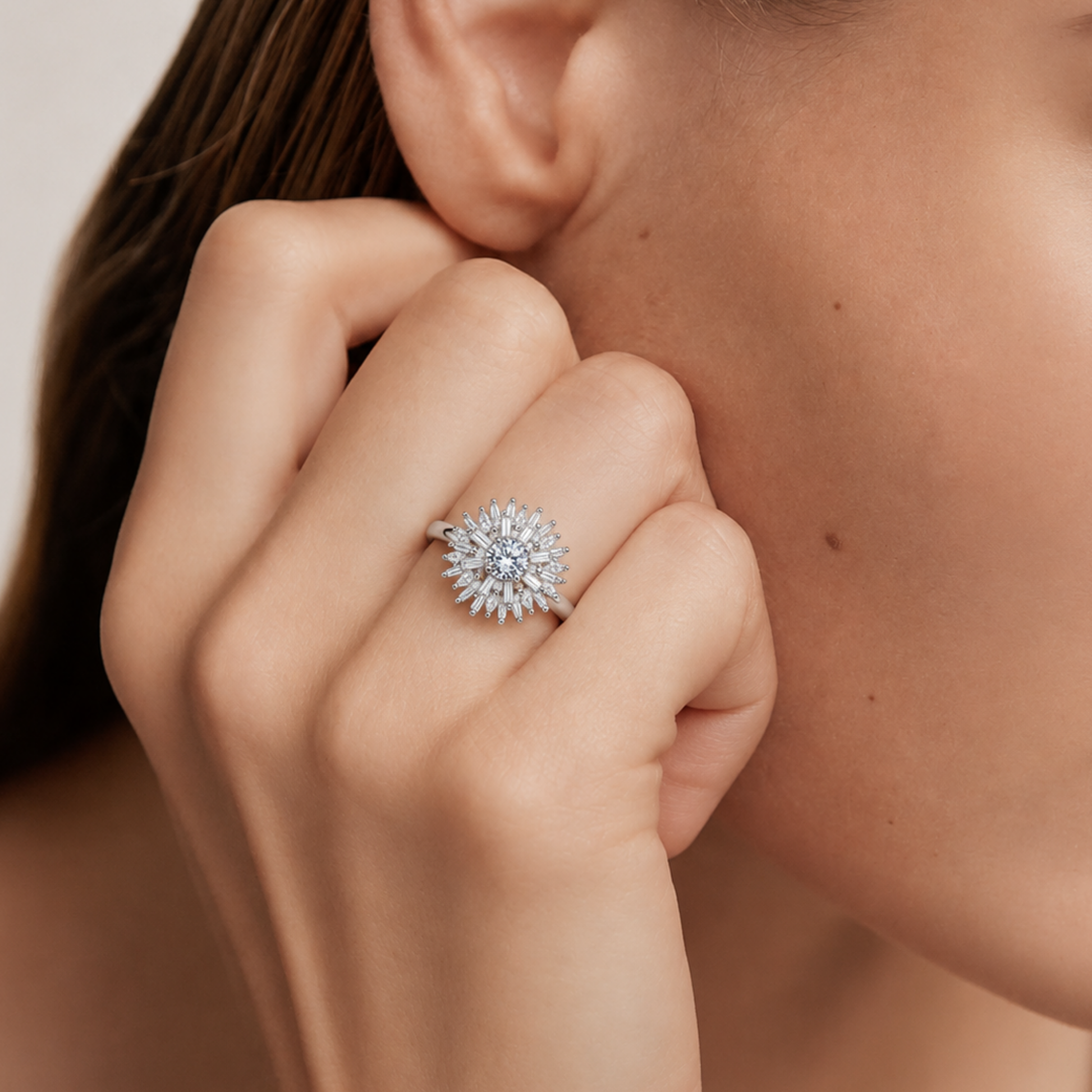 Celestial Sunburst Diamond Cluster