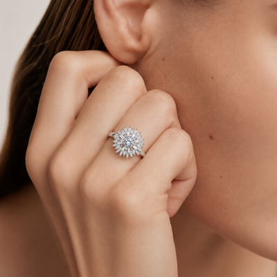 Celestial Sunburst Diamond Cluster