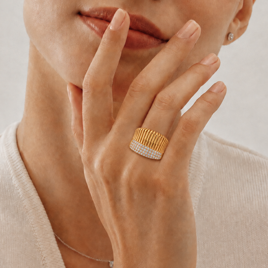 Gold Arched Ribbon Statement