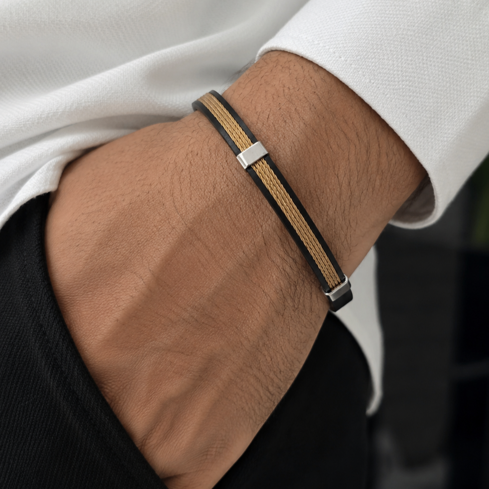 Men's Leather Accent