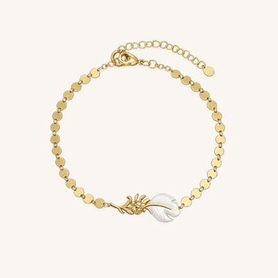 Golden Seashell Pearl Link