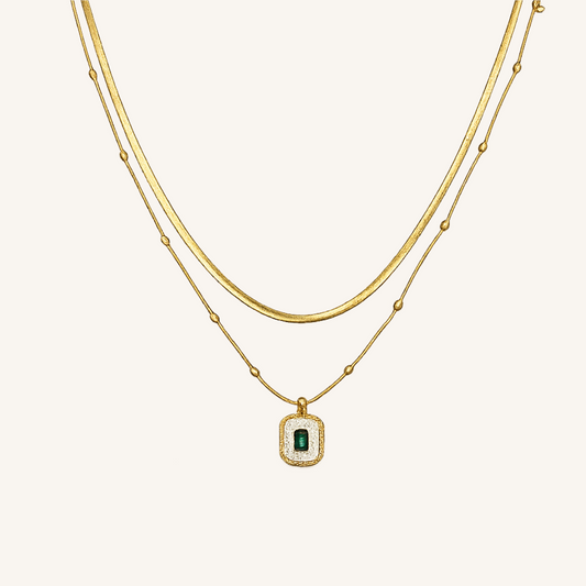 Emerald Cut Geometric Pendant