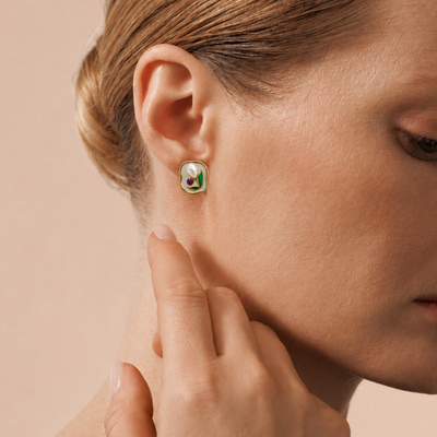 Aurelia Pearl & Emerald Drop-Accented Stud
