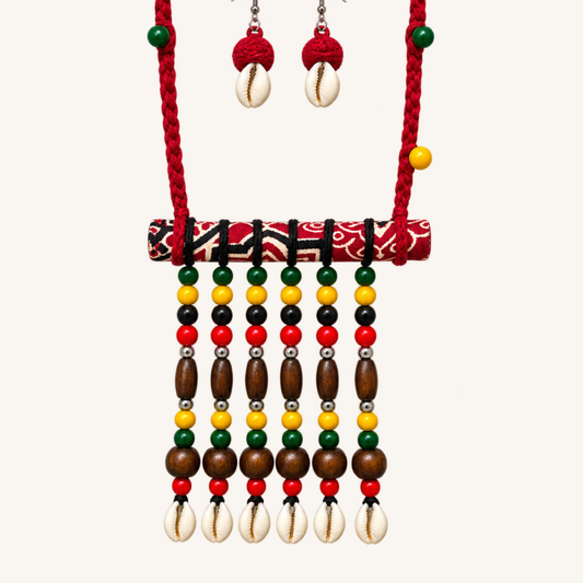Tribal Beaded Shell Necklace