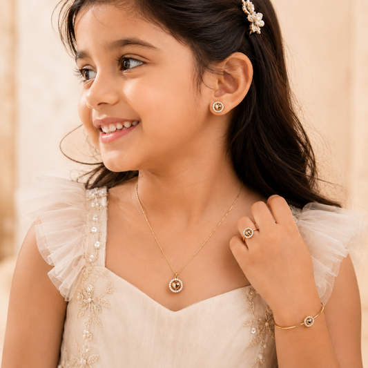 Golden Bloom Kids Jewelry Set
