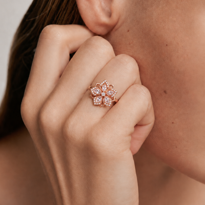 Rose Gold Marquise Petal Floral