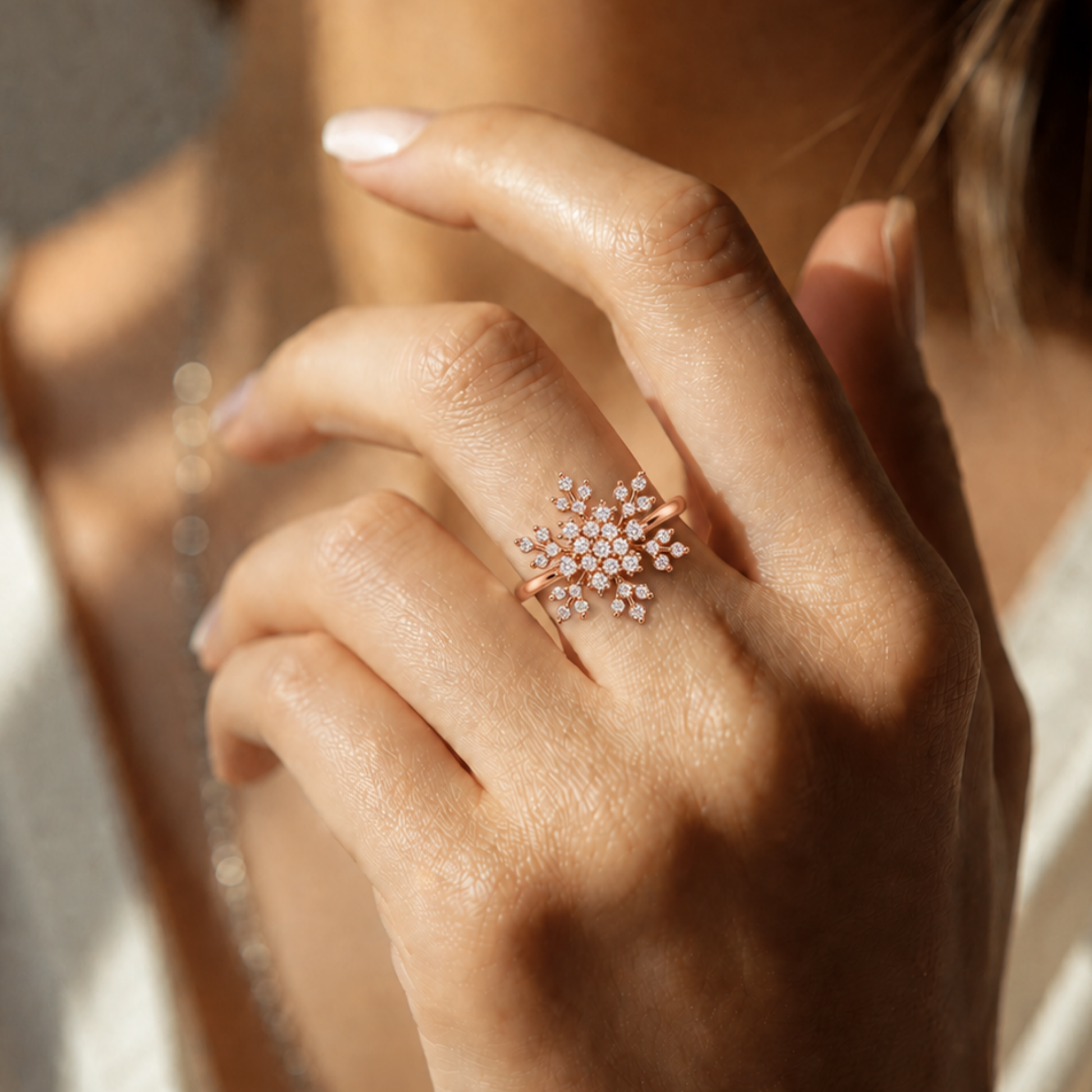 Rose Gold Crystal Snowflake