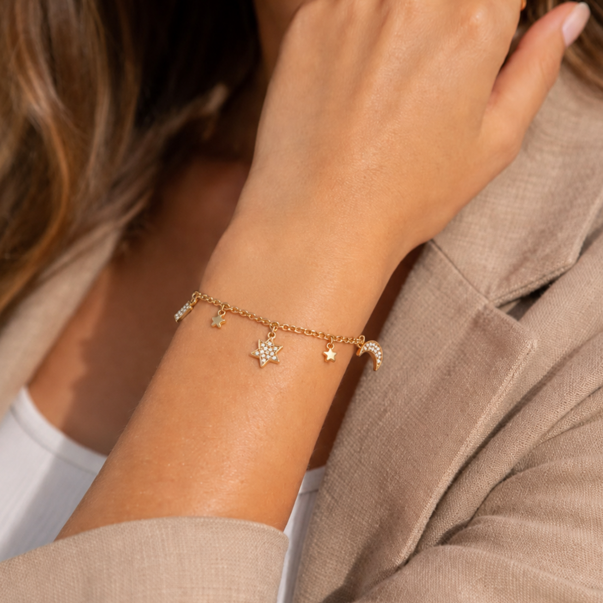 Celestial Charm Gold Bracelet