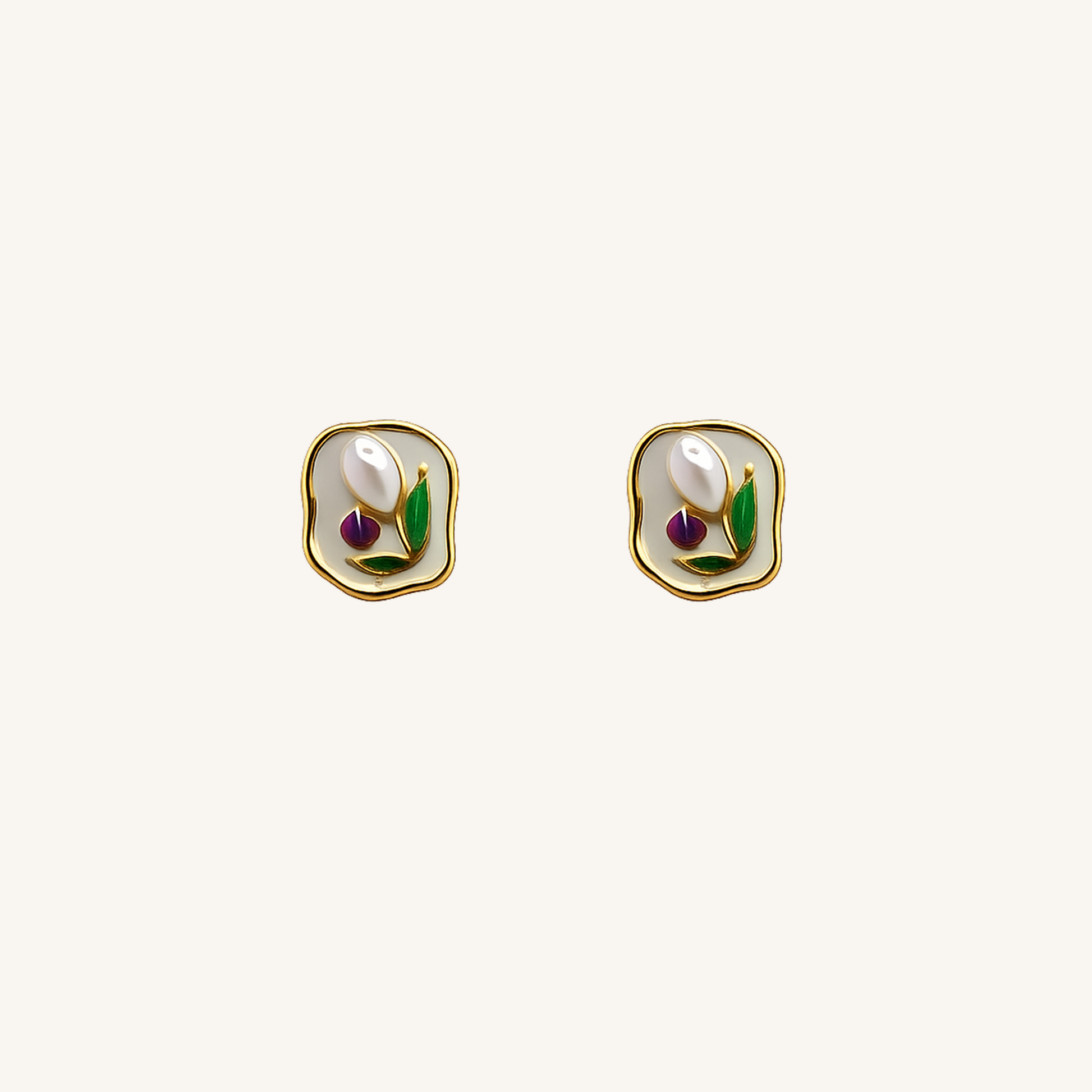 Aurelia Pearl & Emerald Drop-Accented Stud