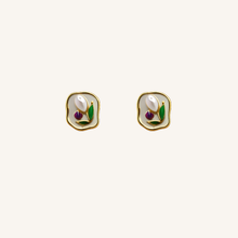 Aurelia Pearl & Emerald Drop-Accented Stud