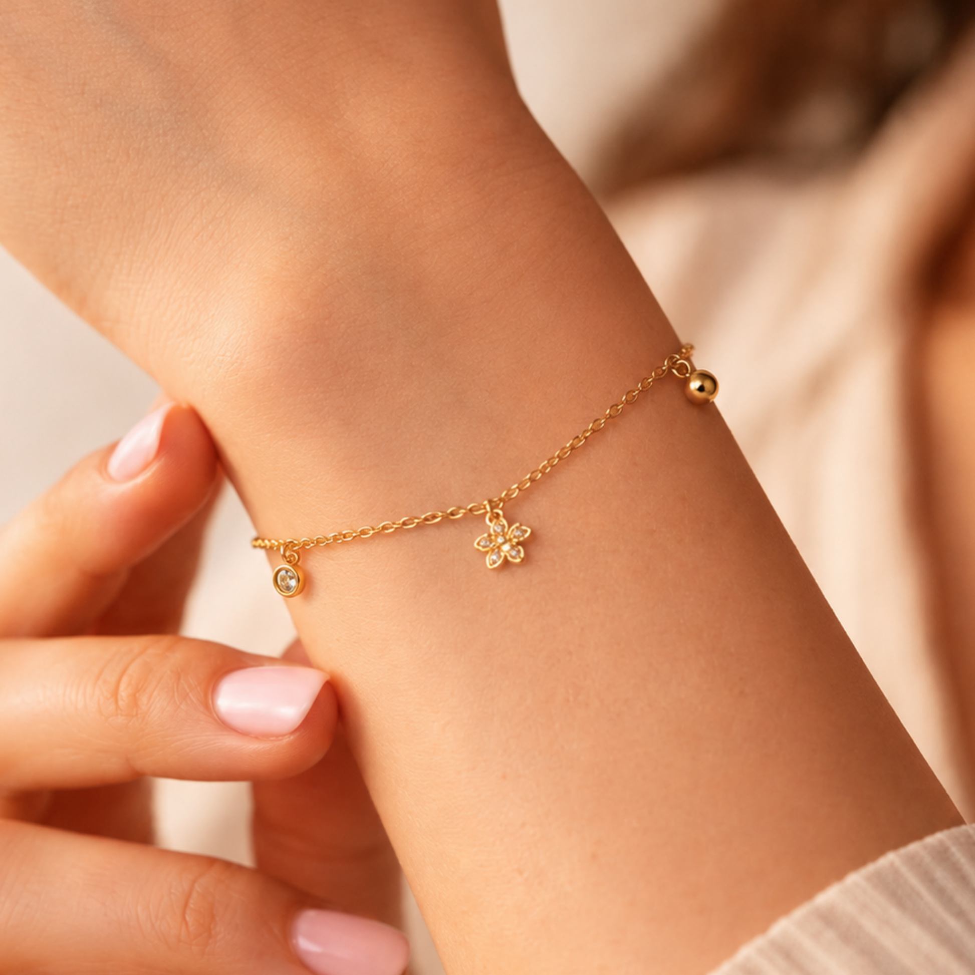 Daisy Chain Gold Bracelet