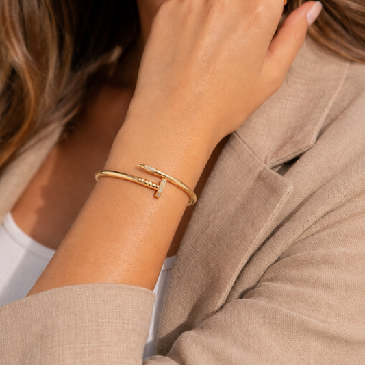 Aurelia Screw-Motif Diamond Cuff