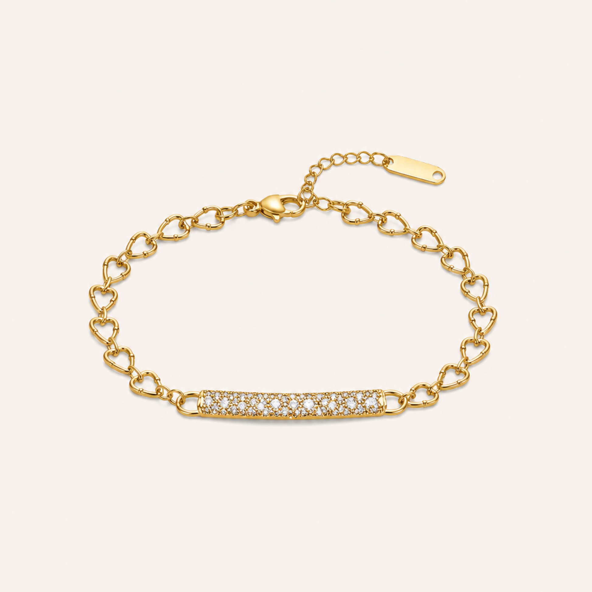 Heartlink Pavé Gold Bracelet