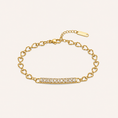 Heartlink Pavé Gold Bracelet