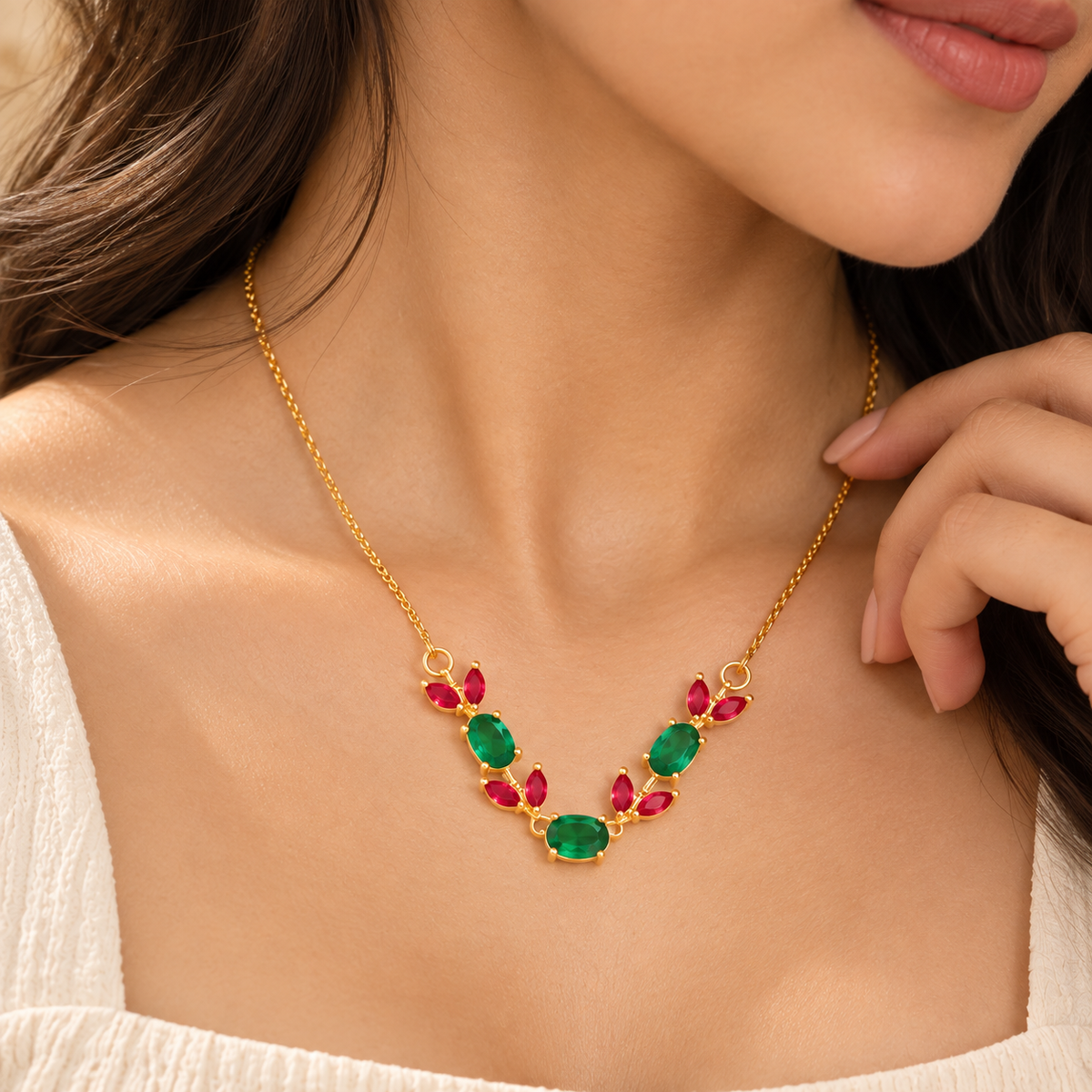 Ruby Emerald Necklace