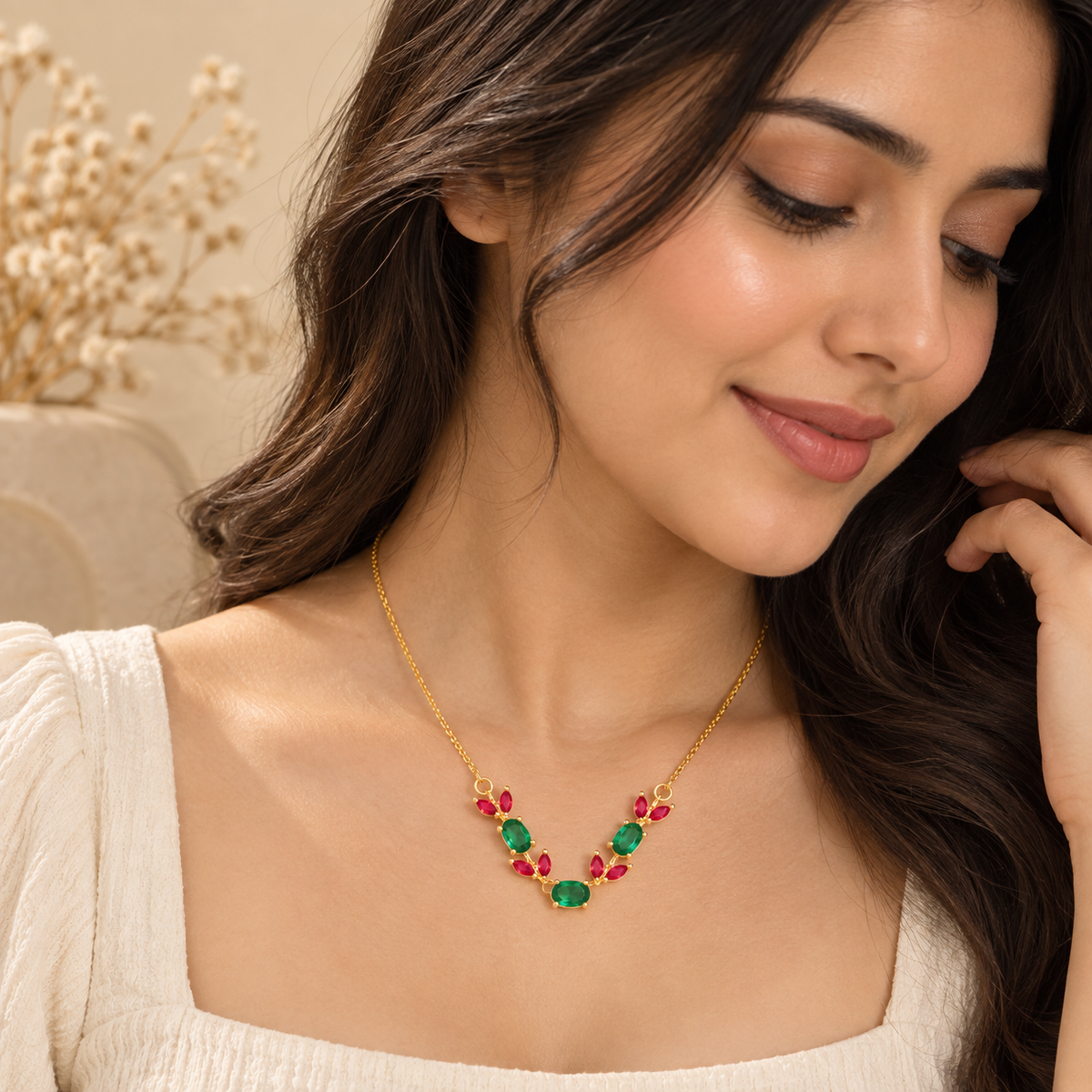 Ruby Emerald Necklace