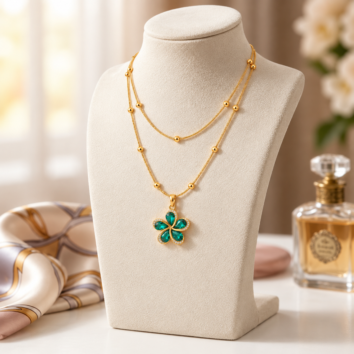 Emerald Blossom Necklace