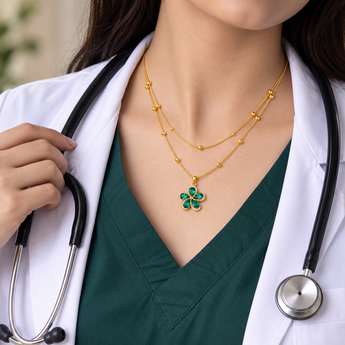 Emerald Blossom Necklace