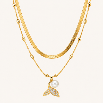 Gold-Tone Pearl Mermaid Necklace