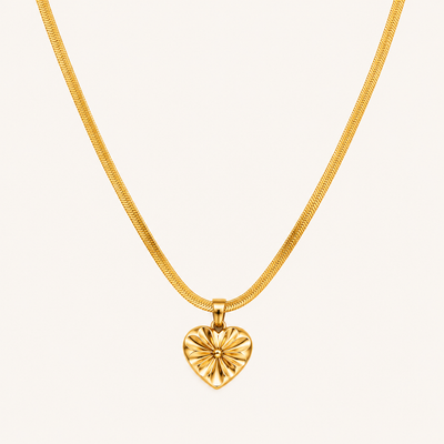 Gold-Tone Floral Heart Necklace