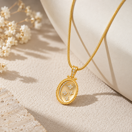 Sparkling Star Necklace with Snake Chain