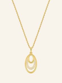 Gold-Tone Luminous Oval Necklace