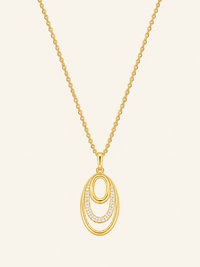 Gold-Tone Luminous Oval Necklace