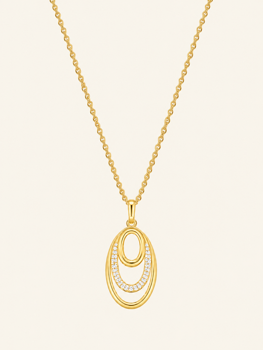 Gold-Tone Luminous Oval Necklace