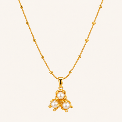 Gold-Tone Trinity Pearl Necklace
