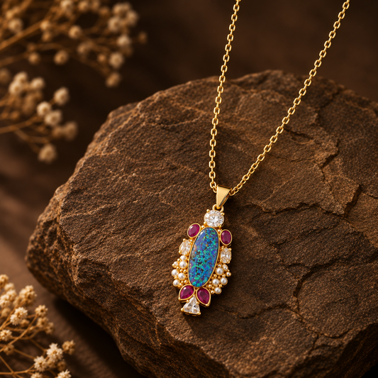 Elegant Gold Necklace with Pearl Details