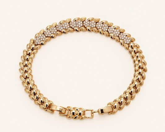 Elegant Floral Stone Bracelet