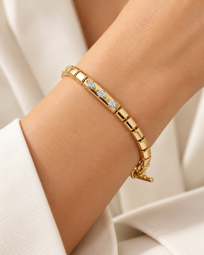 Minimalist Gold Rectangular Link Bracelet