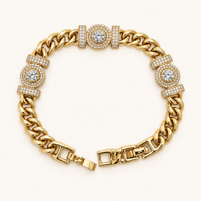 Gold-Tone Royal Halo Bracelet