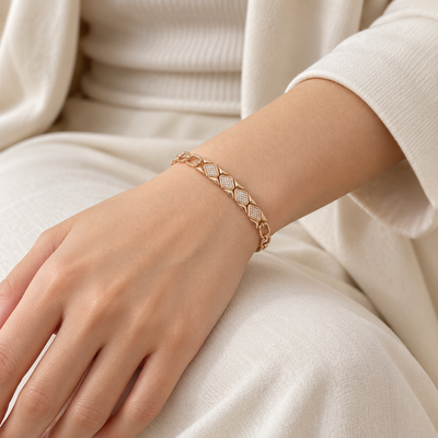 Geometric White Stone Bracelet