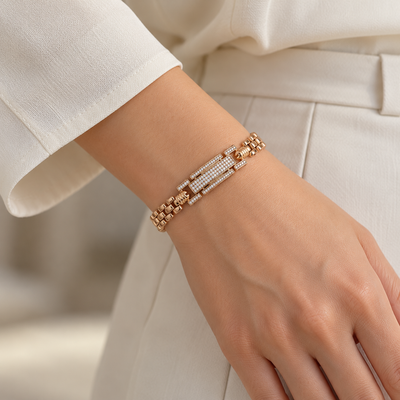 Sparkling Rectangular Stone Bracelet