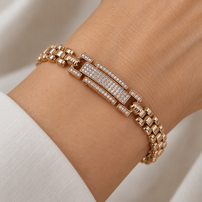 Elegant Rose Gold Link Bracelet
