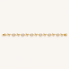 Gold Crystal Vine Bracelet with square-cut stones
