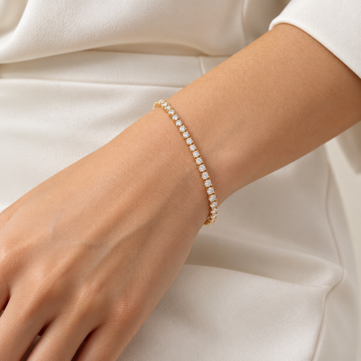 Elegant White Stone Tennis Bracelet