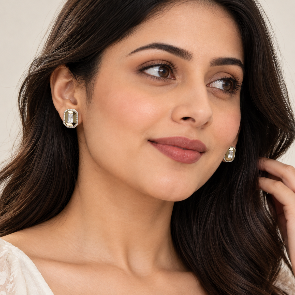 Crystal Gold Studs Earring