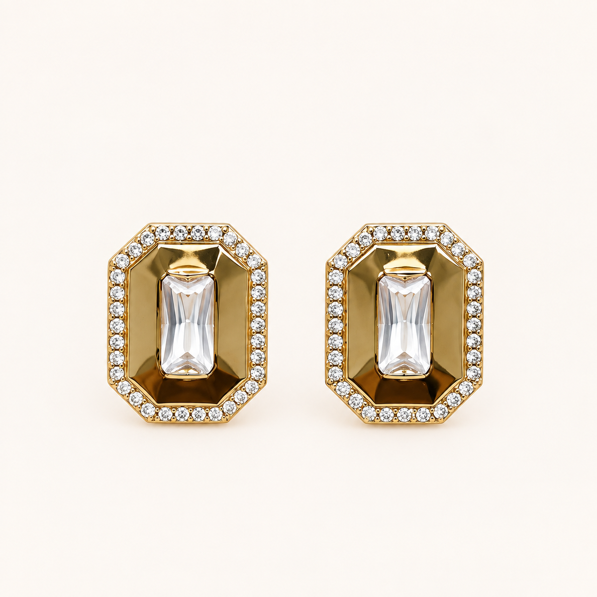 Crystal Gold Studs Earring