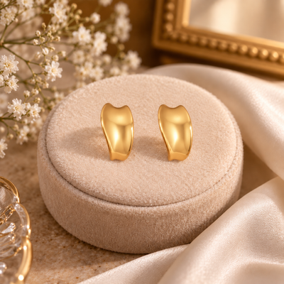 Anovra sculpted gold hoops for women